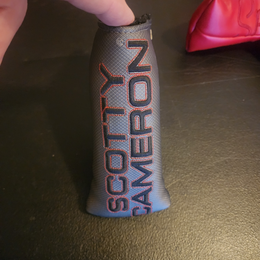 Scotty Cameron Black Headcover with Red Stitching